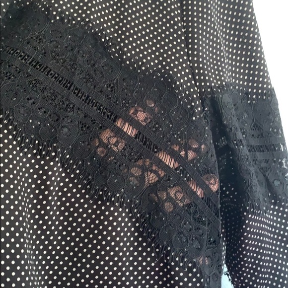 🌟 Ann Taylor Polka Dot Blouse Lace Deta… - Picture 6 of 6
